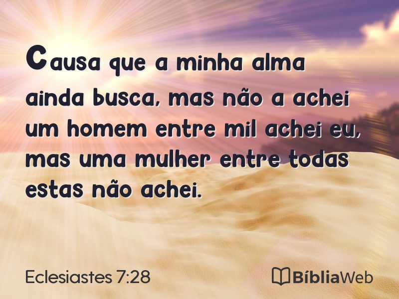 Eclesiastes 7:28 em imagem para compartilhar