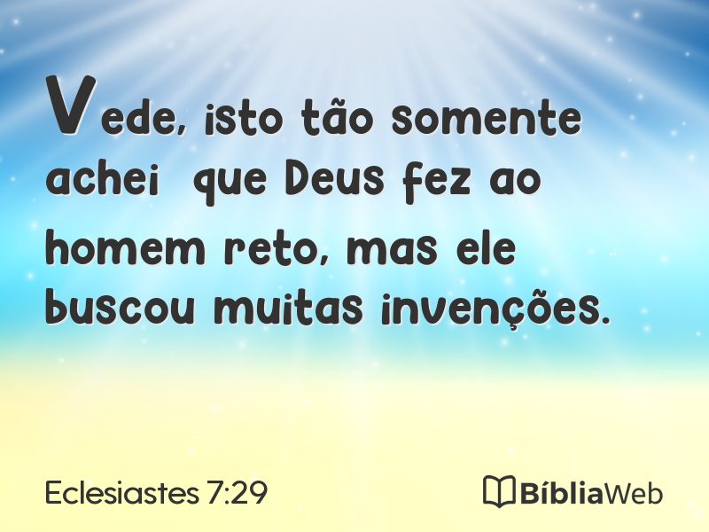 Eclesiastes 7:29 em imagem para compartilhar