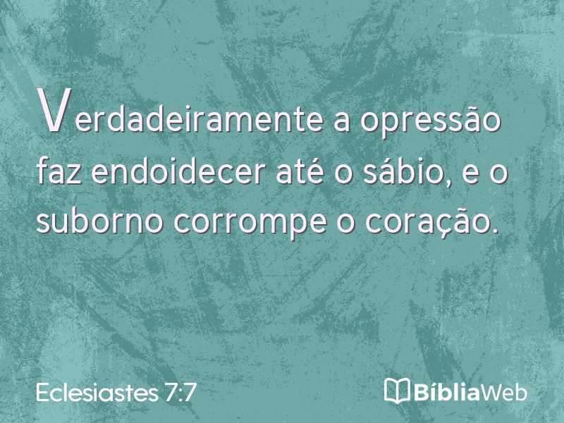 Eclesiastes 7:7 em imagem para compartilhar