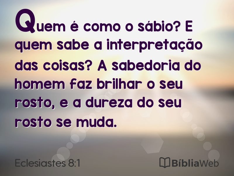 Eclesiastes 8:1 em imagem para compartilhar