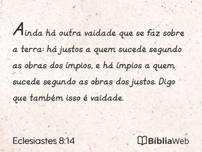 Eclesiastes 8:14 em imagem para compartilhar