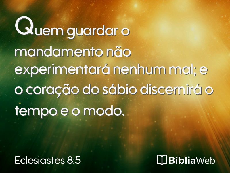 Eclesiastes 8:5 em imagem para compartilhar