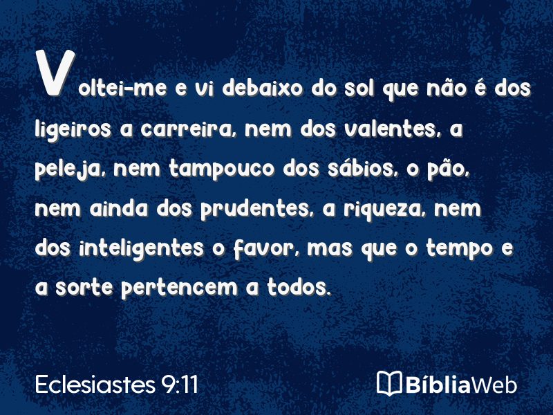 Eclesiastes 9:11 em imagem para compartilhar