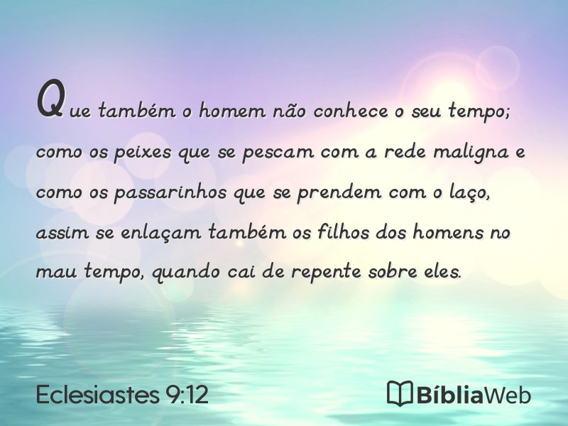 Eclesiastes 9:12 em imagem para compartilhar