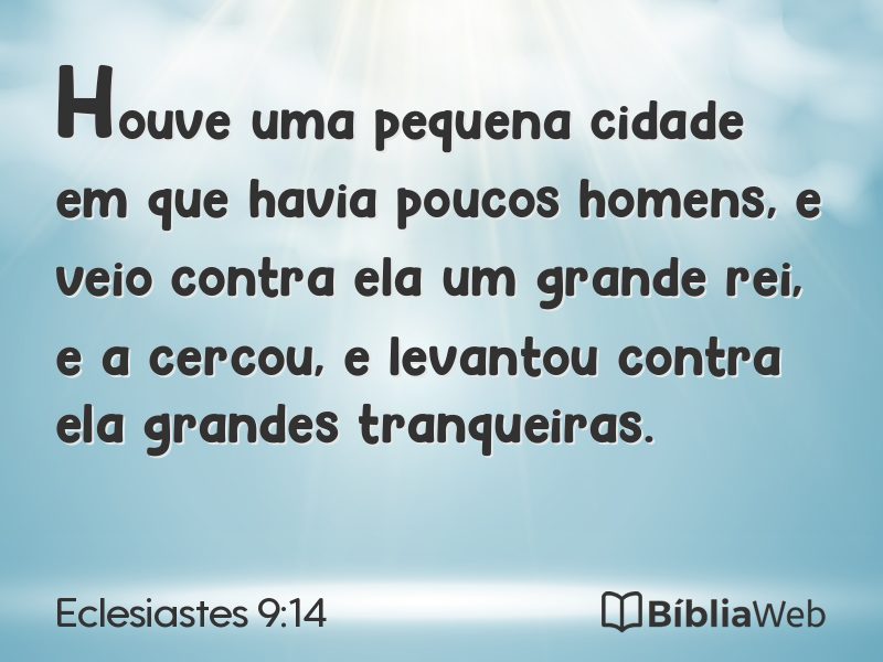 Eclesiastes 9:14 em imagem para compartilhar