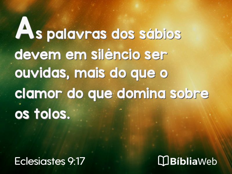 Eclesiastes 9:17 em imagem para compartilhar