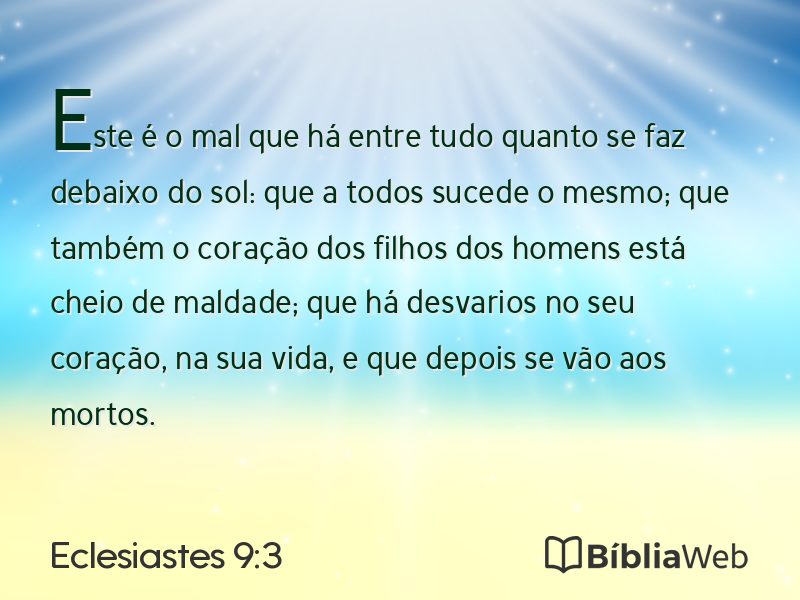 Eclesiastes 9:3 em imagem para compartilhar