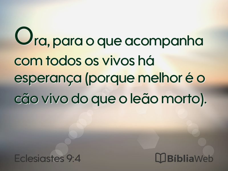 Eclesiastes 9:4 em imagem para compartilhar