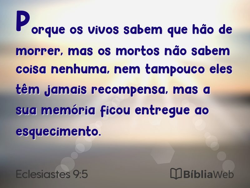 Eclesiastes 9:5 em imagem para compartilhar