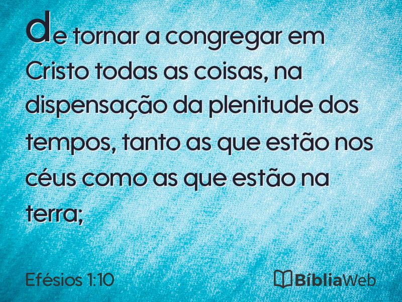 Efésios 1:10 em imagem para compartilhar