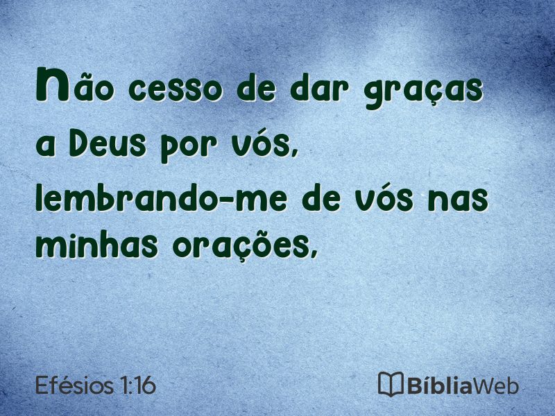 Efésios 1:16 em imagem para compartilhar