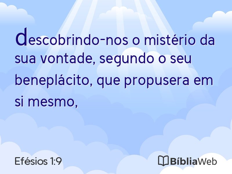 Efésios 1:9 em imagem para compartilhar