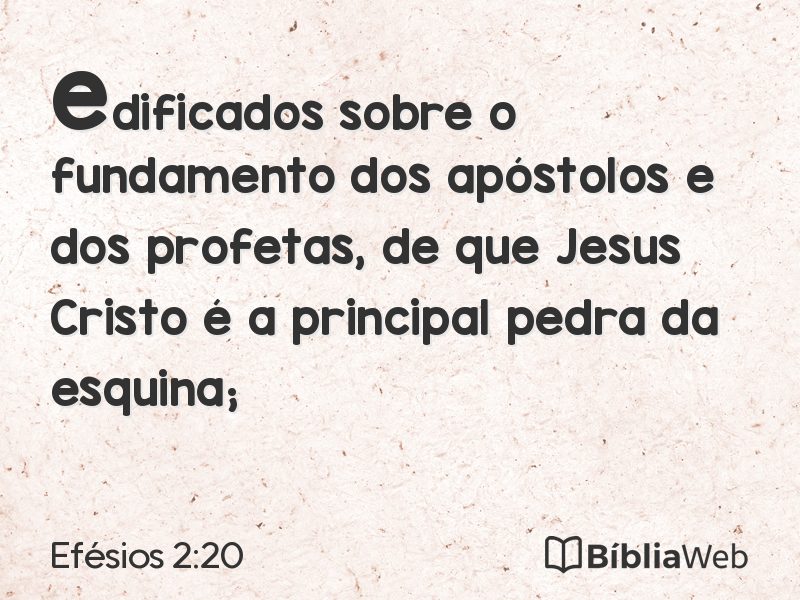Efésios 2:20 em imagem para compartilhar