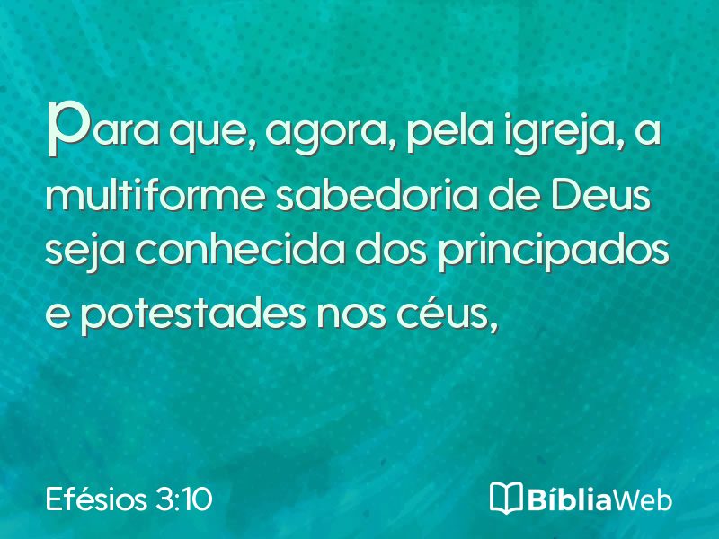 Efésios 3:10 em imagem para compartilhar