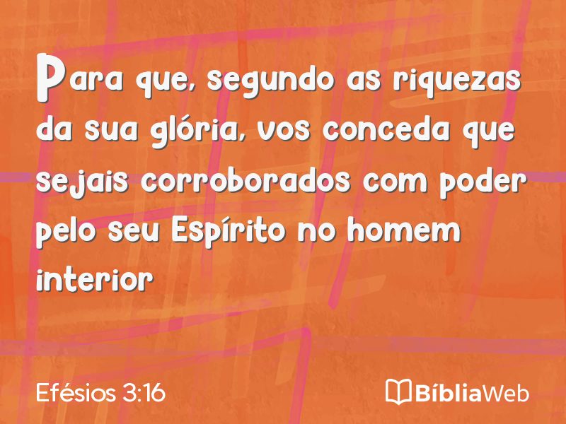 Efésios 3:16 em imagem para compartilhar