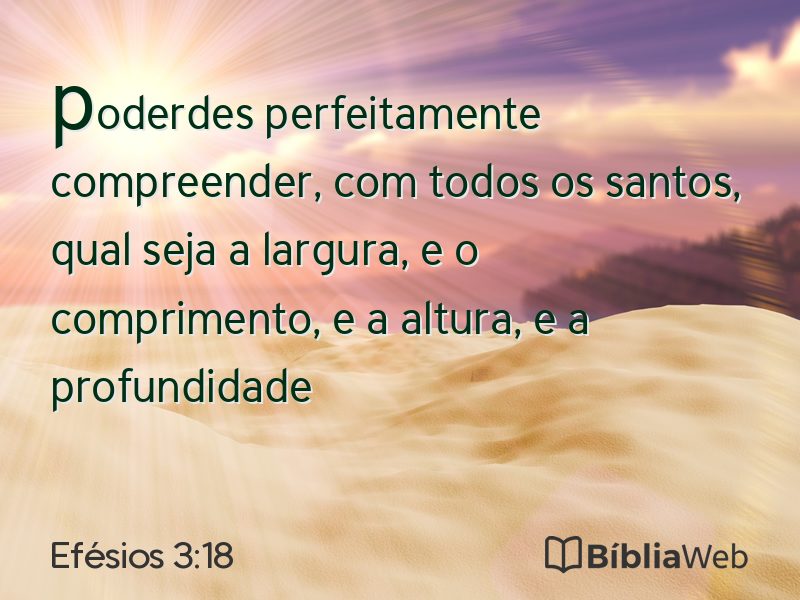 Efésios 3:18 em imagem para compartilhar