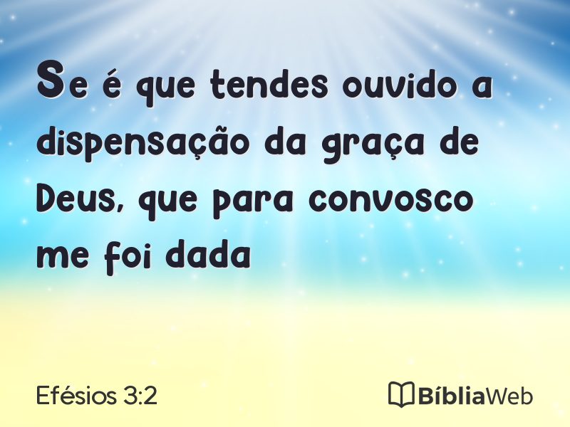 Efésios 3:2 em imagem para compartilhar