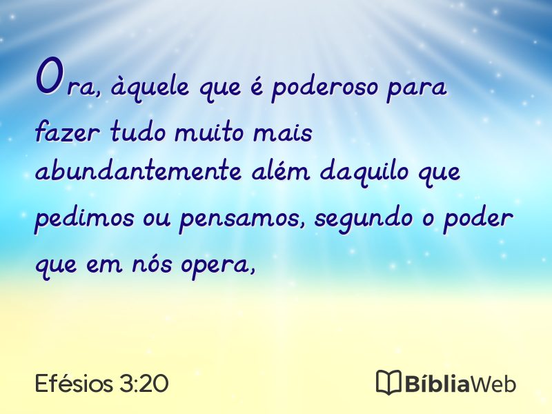 Efésios 3:20 em imagem para compartilhar