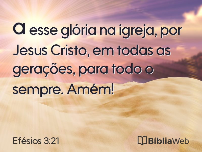 Efésios 3:21 em imagem para compartilhar
