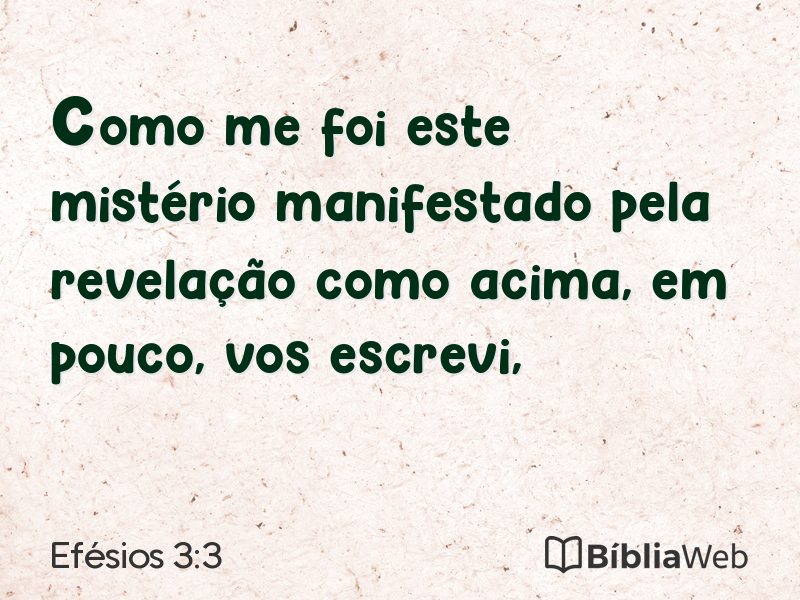 Efésios 3:3 em imagem para compartilhar