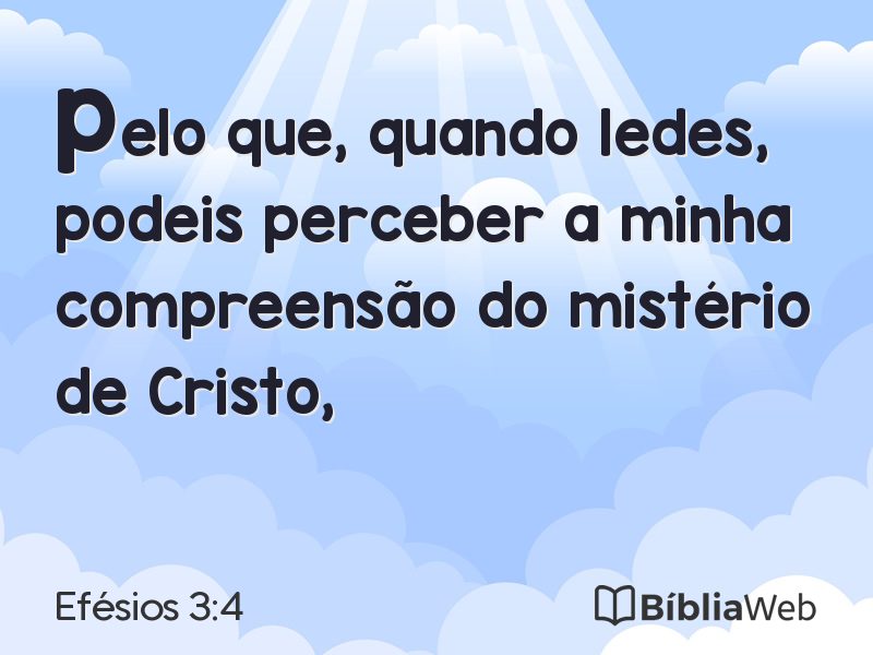Efésios 3:4 em imagem para compartilhar