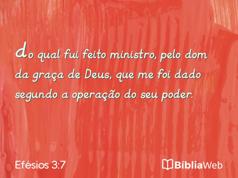 Efésios 3:7 em imagem para compartilhar