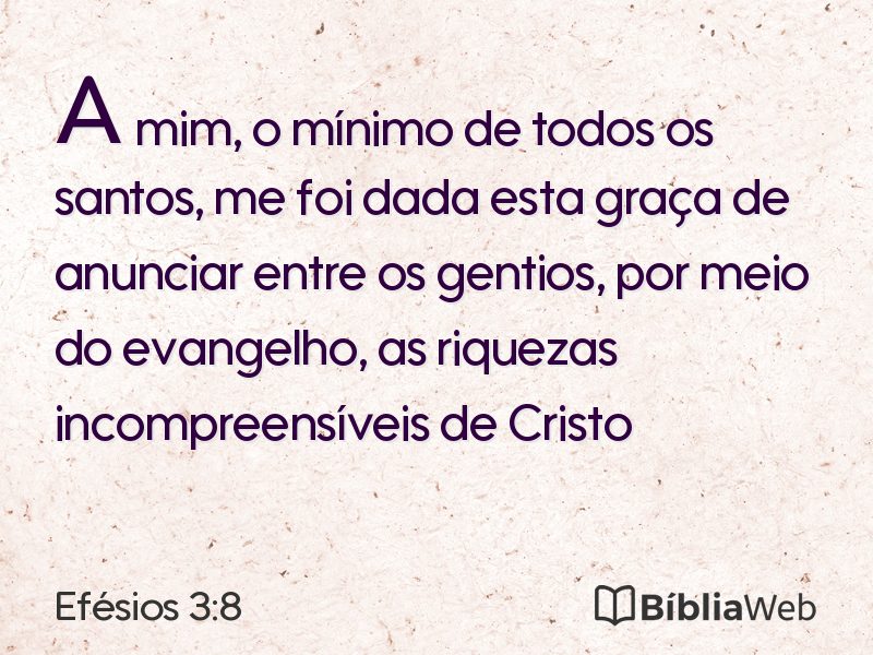 Efésios 3:8 em imagem para compartilhar