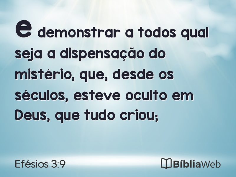 Efésios 3:9 em imagem para compartilhar
