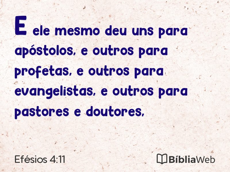 Efésios 4:11 em imagem para compartilhar