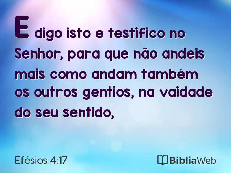 Efésios 4:17 em imagem para compartilhar