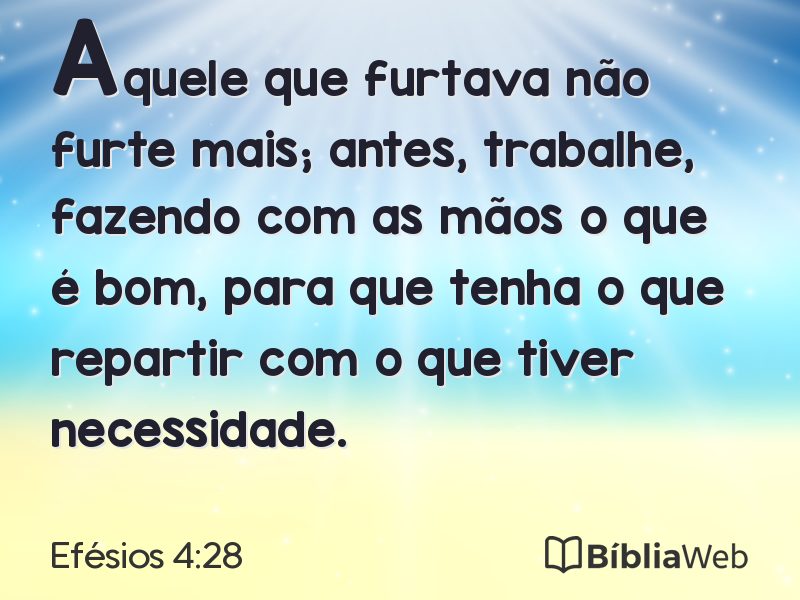 Efésios 4:28 em imagem para compartilhar