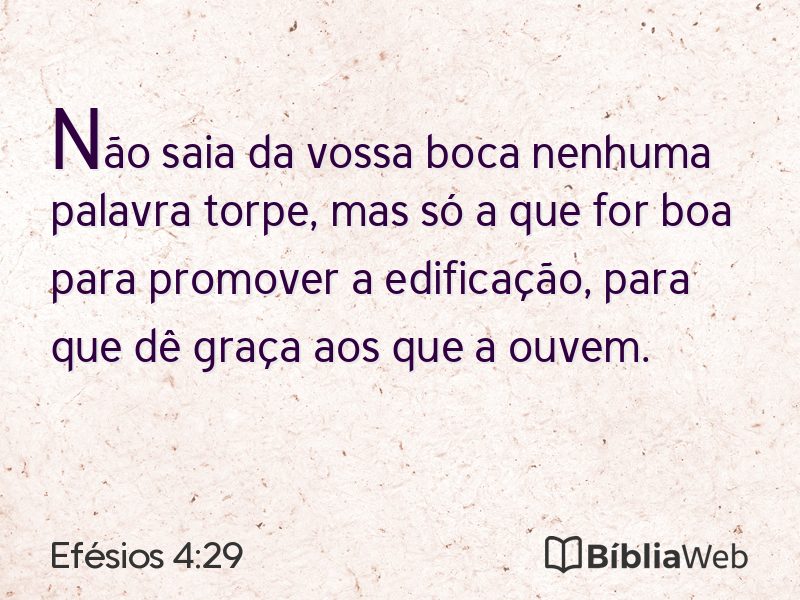 Efésios 4:29 em imagem para compartilhar