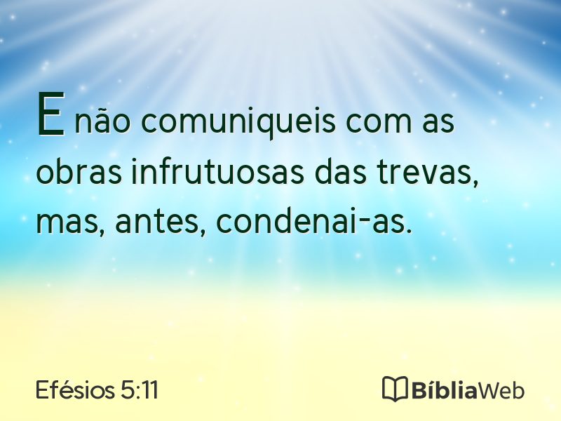 Efésios 5:11 em imagem para compartilhar