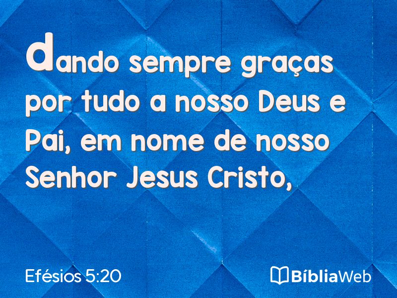 Efésios 5:20 em imagem para compartilhar