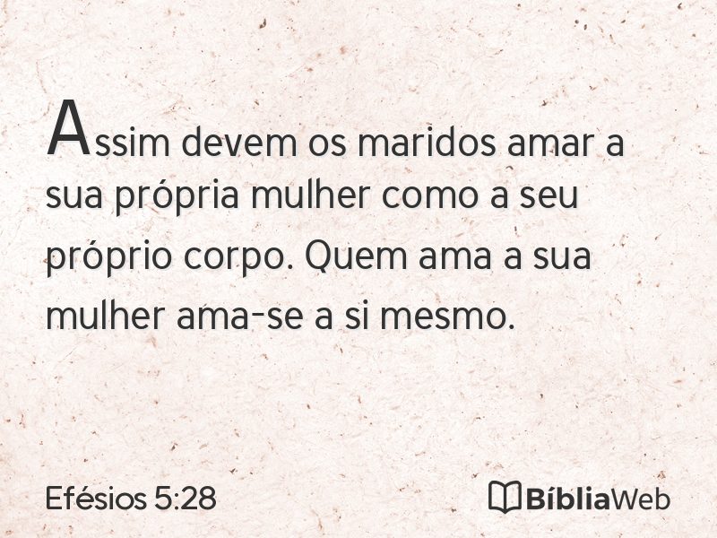 Efésios 5:28 em imagem para compartilhar