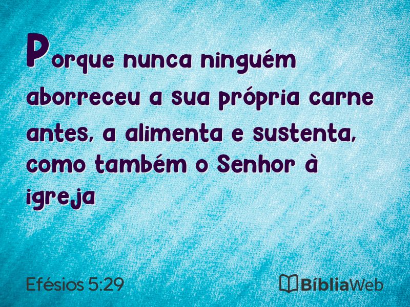 Efésios 5:29 em imagem para compartilhar