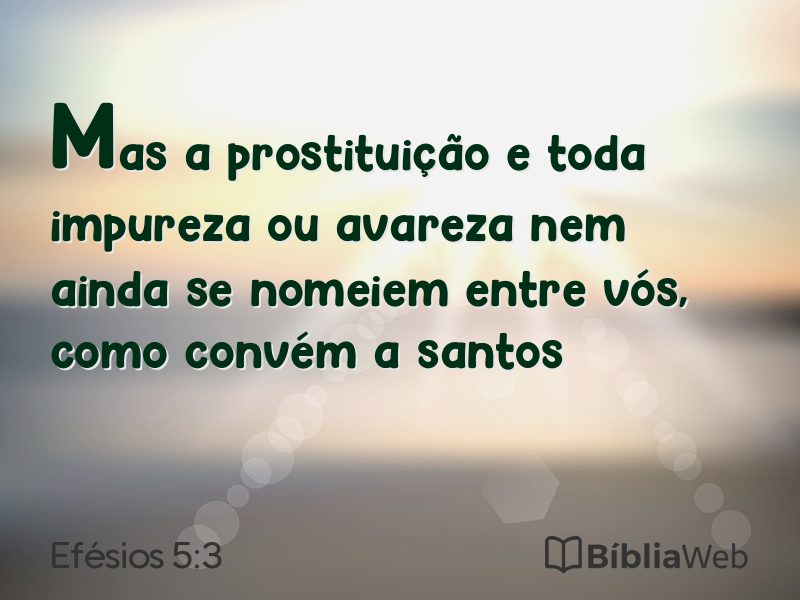 Efésios 5:3 em imagem para compartilhar