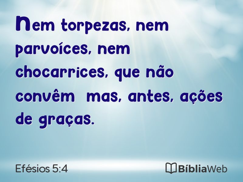 Efésios 5:4 em imagem para compartilhar