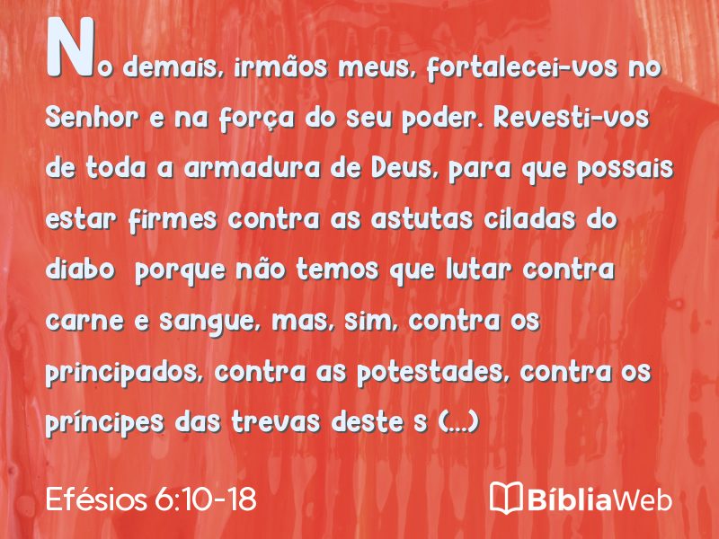 Efésios 6:10-18 em imagem para compartilhar
