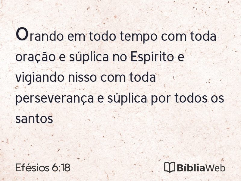 Efésios 6:18 em imagem para compartilhar