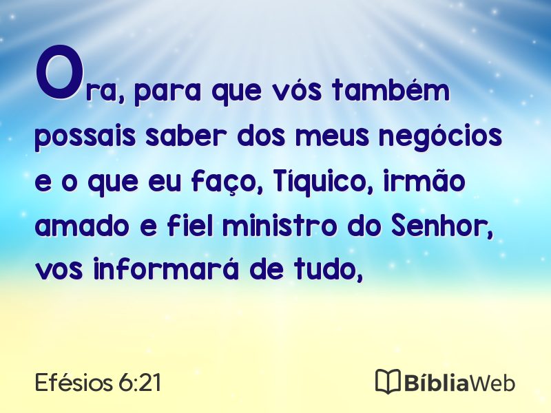 Efésios 6:21 em imagem para compartilhar