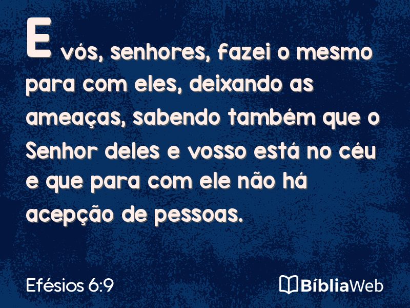 Efésios 6:9 em imagem para compartilhar