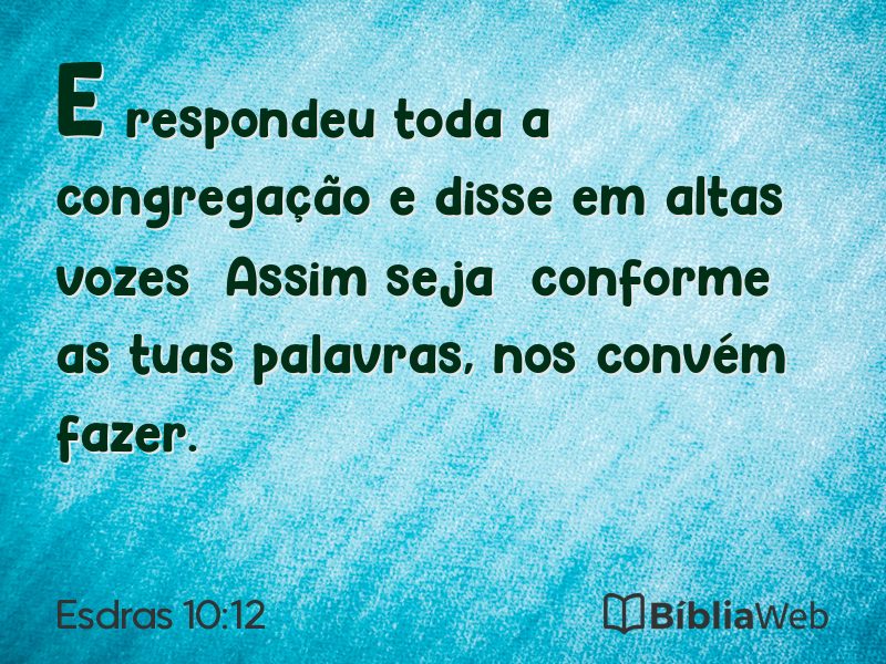 Esdras 10:12 em imagem para compartilhar