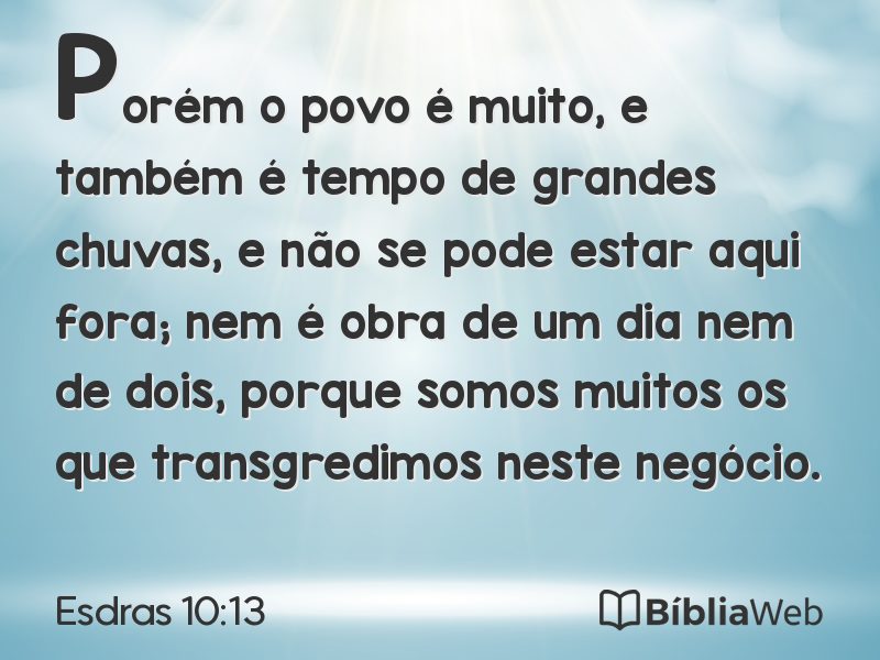 Esdras 10:13 em imagem para compartilhar