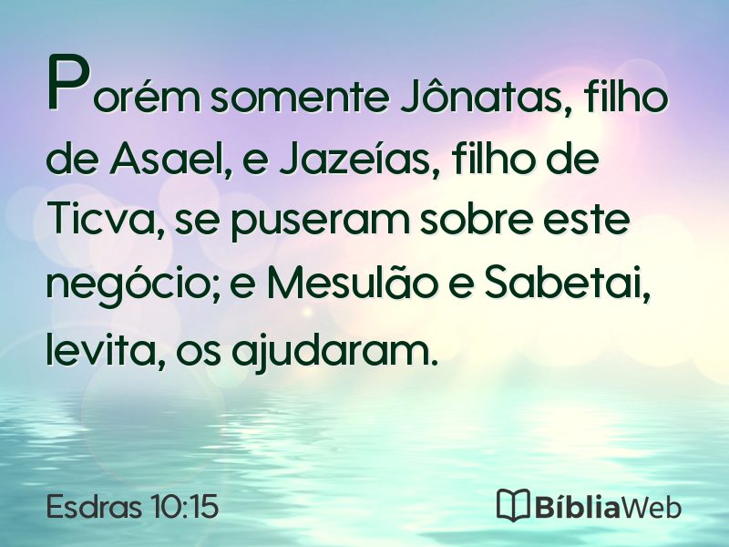 Esdras 10:15 em imagem para compartilhar