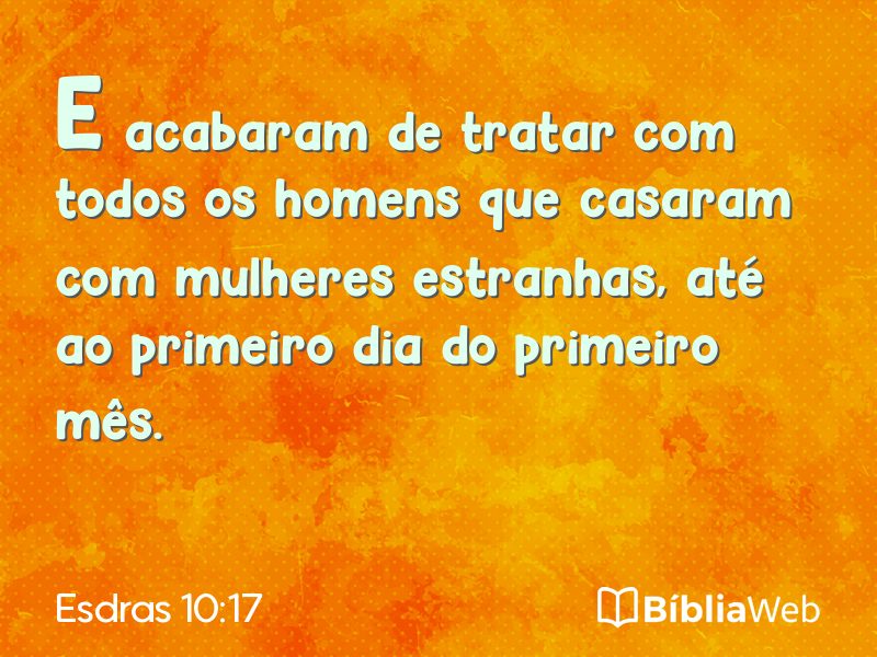 Esdras 10:17 em imagem para compartilhar