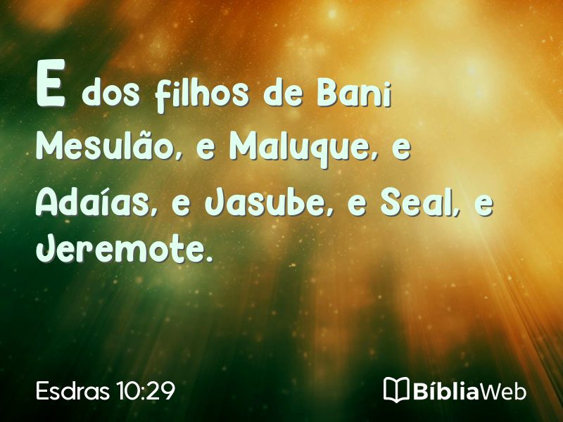 Esdras 10:29 em imagem para compartilhar