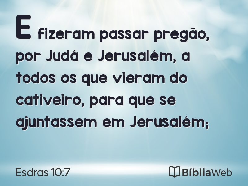 Esdras 10:7 em imagem para compartilhar