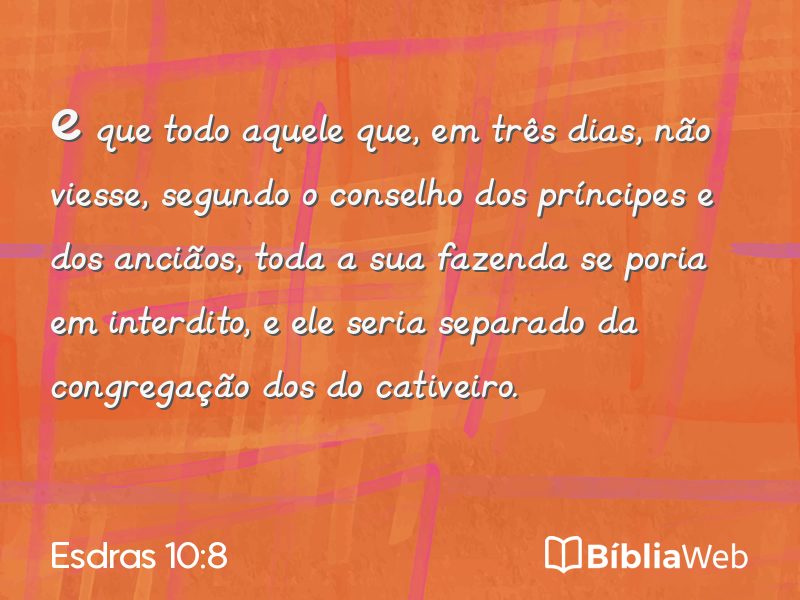 Esdras 10:8 em imagem para compartilhar