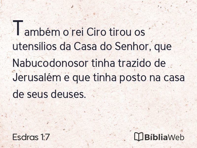 Esdras 1:7 em imagem para compartilhar